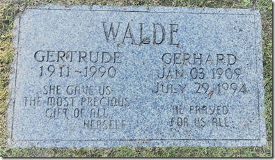 Walde grave stone - Vancouver BC